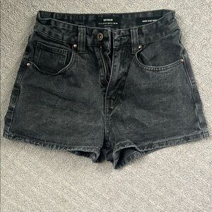 Cotton On Womens Size 2 Black Denim High Rise Mom Jean Shorts